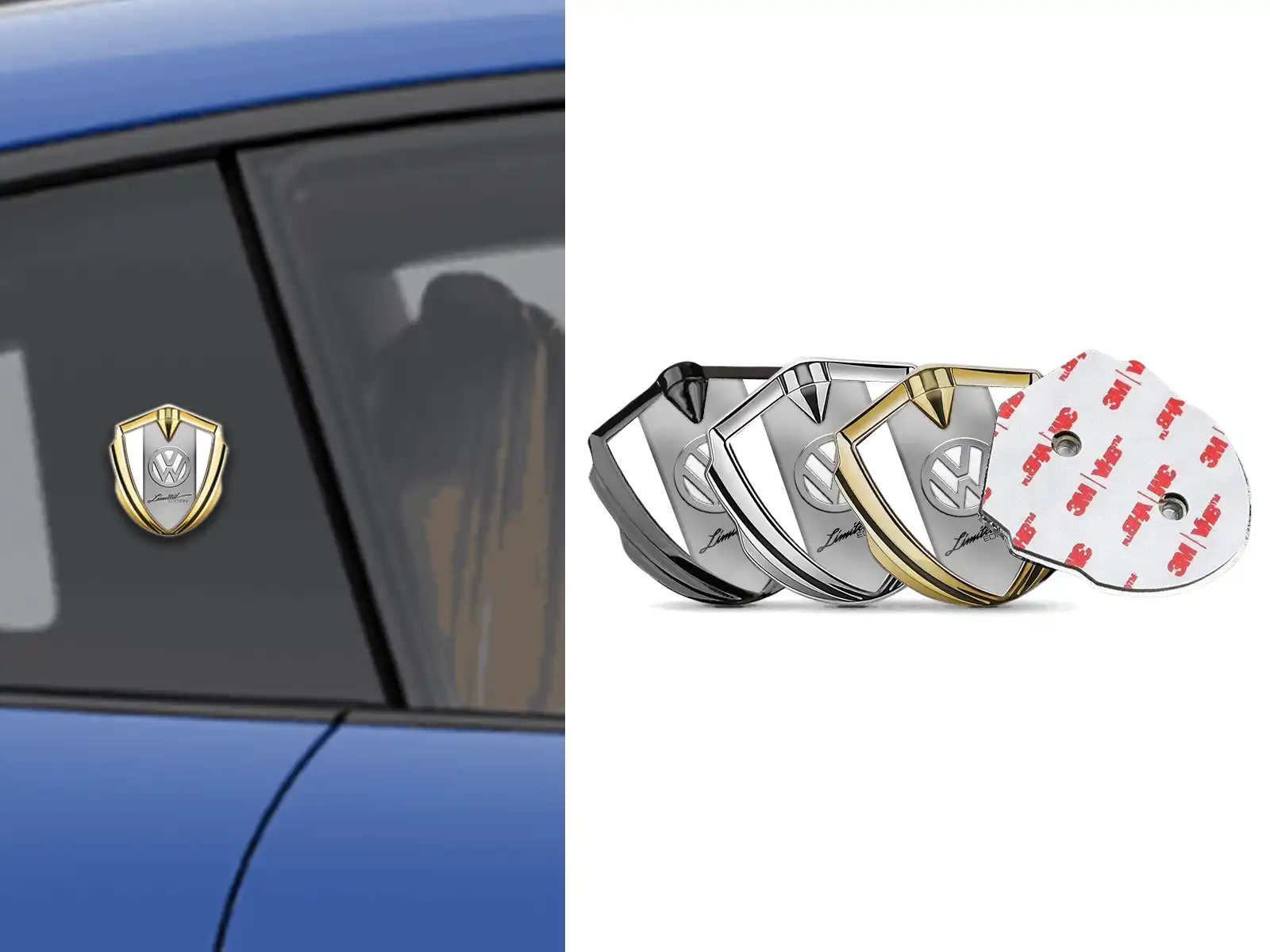 VW Custom Logo Badge Modern Look High-End Logo